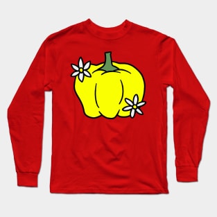 Yellow Bell Pepper With Blossoms Long Sleeve T-Shirt